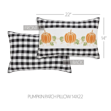 Annie Black Check Pumpkin Patch Pillow 14x22 - The Fox Decor